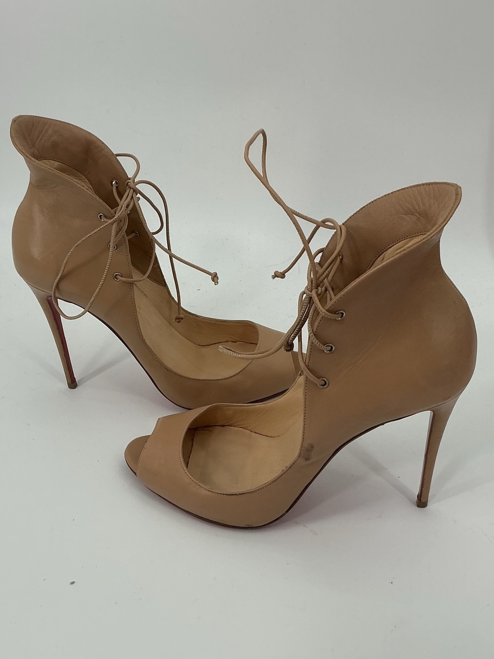 Christian Louboutin Mega Vamp 100 Pumps Beige Nappa Leather 39.5 - Picture 8 of 10